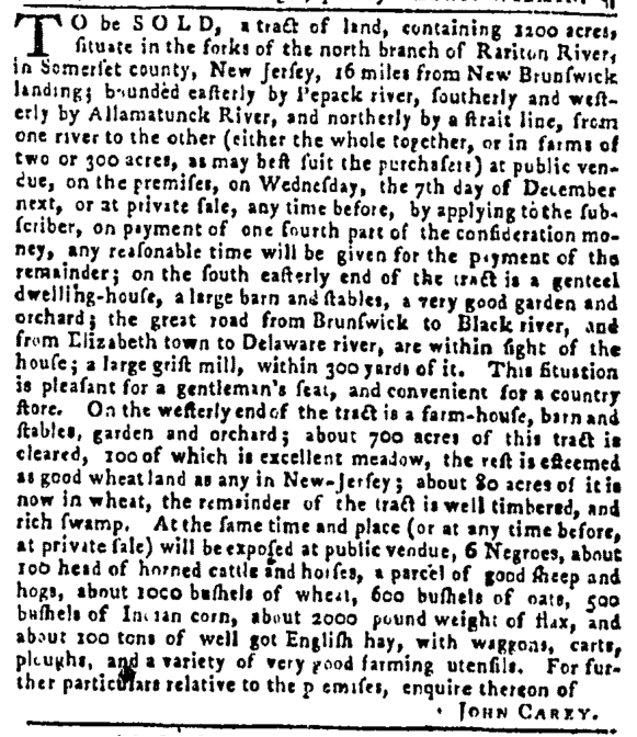 Nov 3 - Pennsylvania Gazette Slavery 2
