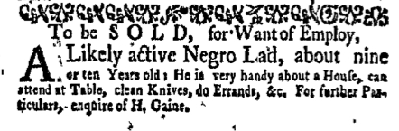 Nov 7 - New-York Gazette Weekly Mercury Supplement Slavery 3