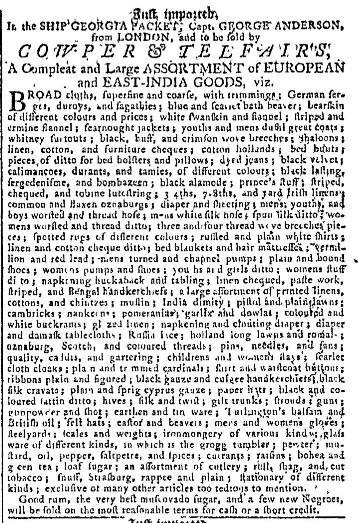 Oct 19 - 10:19:1768 Georgia Gazette