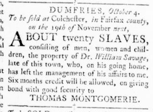 Oct 27 - Virginia Gazette Rind Supplement Slavery 3