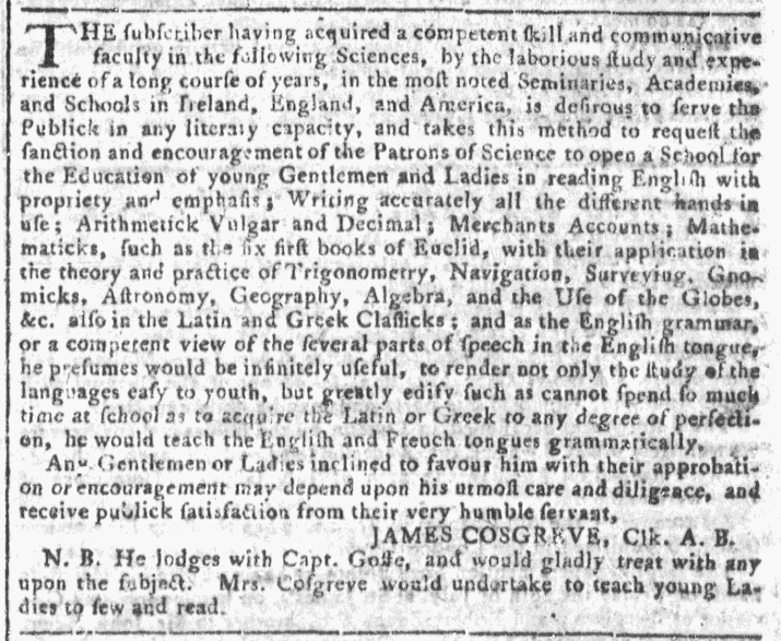 Oct 5 - 10:5:1768 Georgia Gazette
