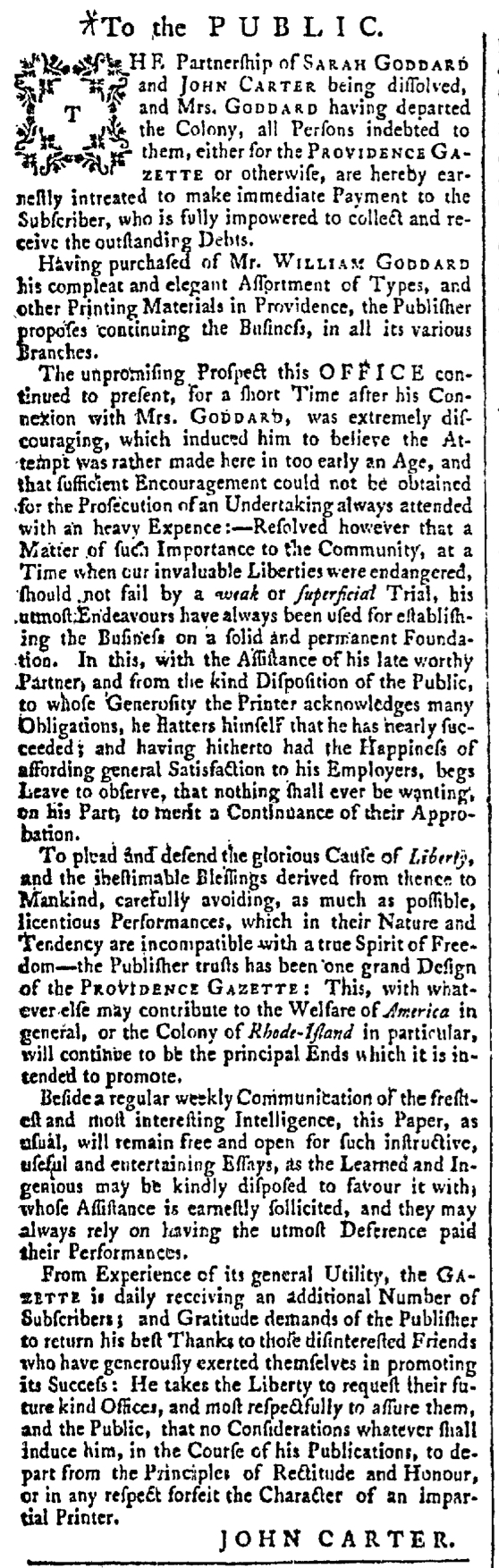 Nov 12 - 11:12:1768 Providence Gazette