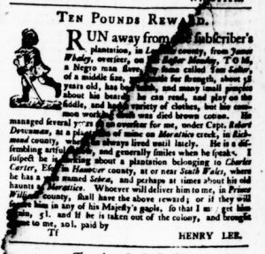 May 25 - Virginia Gazette Purdie and Dixon Slavery 9