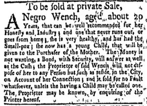 May 29 - New-York Gazette Weekly Mercury Supplement Slavery 1
