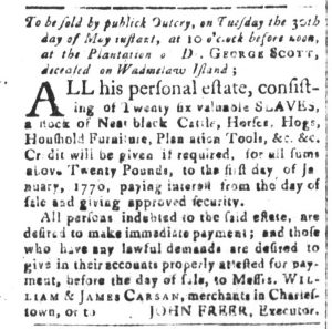 May 8 - South-Carolina and American General Gazette Slavery 1