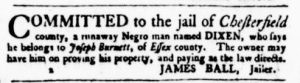 Jun 15 - Virginia Gazette Purdie and Dixon Slavery 2