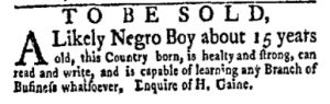 Jun 5 - New-York Gazette Weekly Mercury Supplement Slavery 2