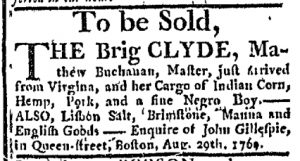 Sep 4 - Boston Chronicle Slavery 1