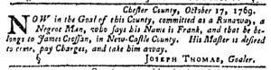 Nov 2 - Pennsylvania Gazette Slavery 2