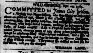 Nov 2 - Virginia Gazette Purdie and Dixon Slavery 12