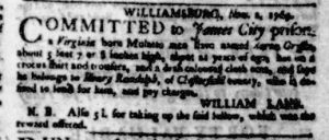Nov 2 - Virginia Gazette Purdie and Dixon Slavery 4