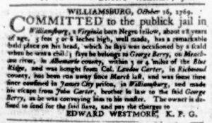 Nov 2 - Virginia Gazette Purdie and Dixon Slavery 9
