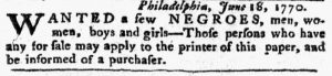 Jul 23 - Pennsylvania Chronicle slavery 1