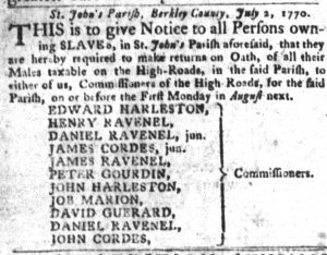 Jul 24 - South-Carolina Gazette and Country Journal supplement slavery 4