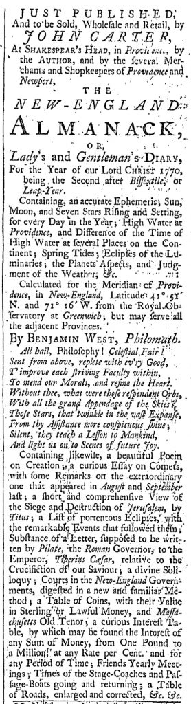 Nov 4 - 11:4:1769 Providence Gazette