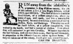 Nov 9 - Virginia Gazette Purdie and Dixon Slavery 3