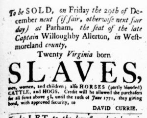 Nov 9 - Virginia Gazette Purdie and Dixon Slavery 5