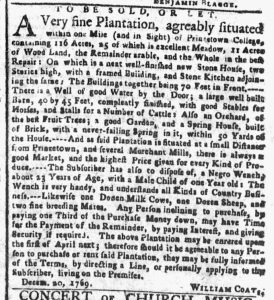 Jan 1 1770 - New-York Gazette or Weekly Post-Boy Slavery 1