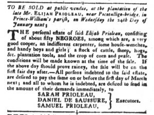 Jan 9 1770 - South-Carolina Gazette and Country Journal Slavery 9