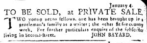 Feb 1 1770 - Pennsylvania Journal Slavery 1