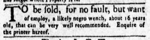 Feb 5 1770 - New-York Gazette and Weekly Mercury Slavery 6