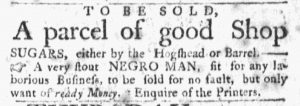 Jan 15 1770 - Massachusetts Gazette and Boston Post-Boy Slavery 1
