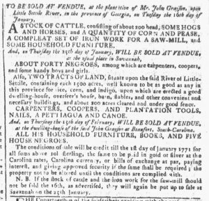 Jan 17 1770 - Georgia Gazette Slavery 5