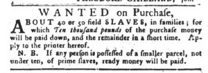 Jan 23 1770 - South-Carolina Gazette and Country Journal Slavery 4