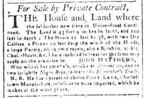 Jan 31 1770 - South-Carolina and American General Gazette Slavery 7