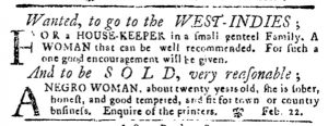 Feb 22 1770 - Pennsylvania Journal Slavery 2