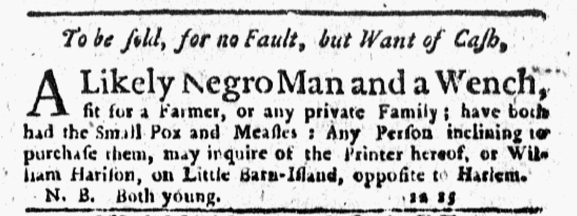 Slavery Advertisements Published February 8 1770 The Adverts 250 Project