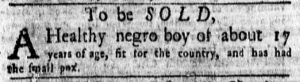 Mar 5 1770 - New-York Gazette and Weekly Mercury Slavery 5