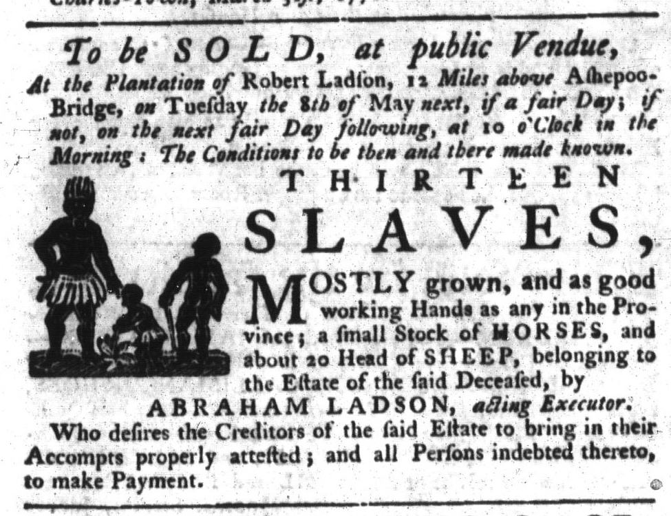 Slavery Advertisements Published April 5 1770 The Adverts 250 Project
