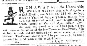 Apr 5 1770 - South-Carolina Gazette Supplement Slavery 10