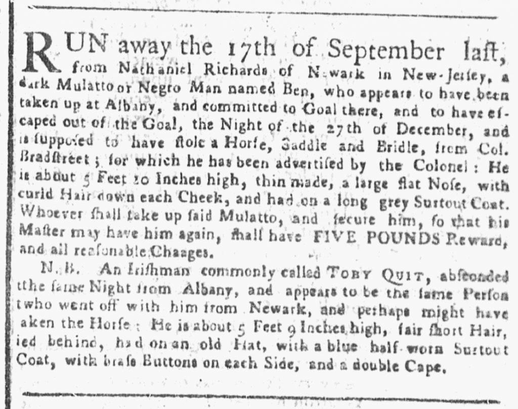 Slavery Advertisements Published April 9, 1770 | The Adverts 250 Project
