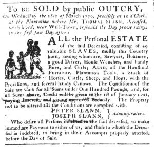 Mar 15 1770 - South-Carolina Gazette Slavery 3