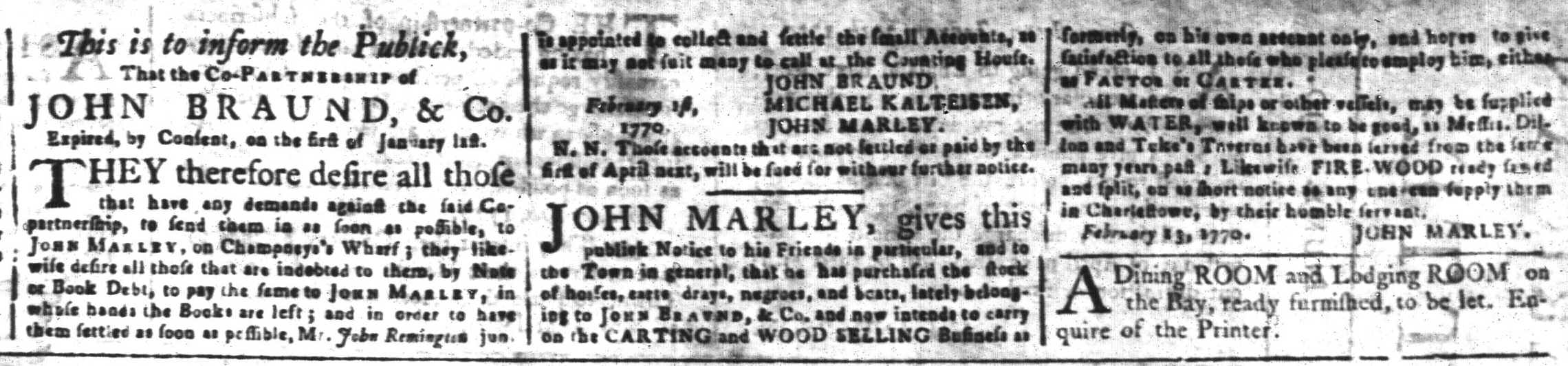 Mar 16 1770 - South-Carolina and American General Gazette Supplement Slavery 3