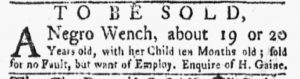 Mar 19 1770 - New-York Gazette and Weekly Mercury Slavery 3