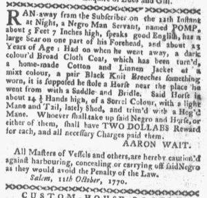 Oct 15 1770 - Boston-Gazette Slavery 3