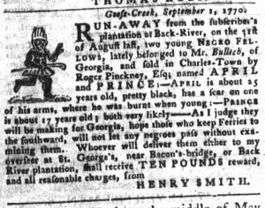 Sep 11 1770 - South-Carolina Gazette and Country Journal Slavery 6