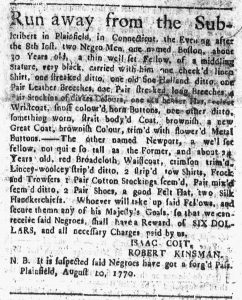 Sep 3 1770 - Connecticut Courant Slavery 1