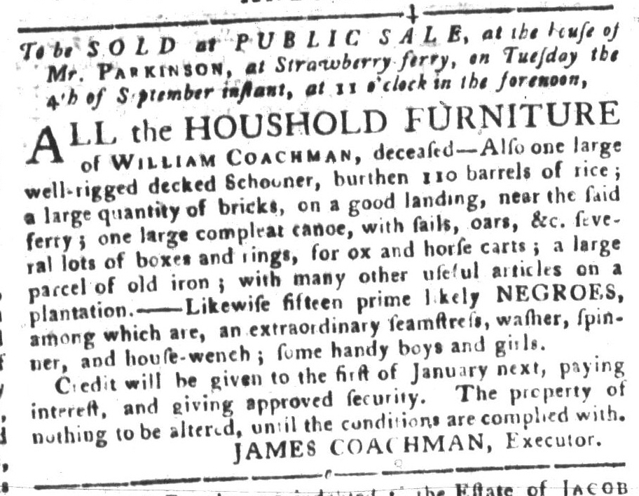 Slavery Advertisements Published September 4 1770 The Adverts 250
