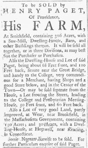 Sep 8 1770 - Providence Gazette Slavery 2