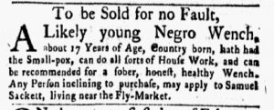 Apr 16 1770 - New-York Gazette and Weekly Mercury Slavery 1