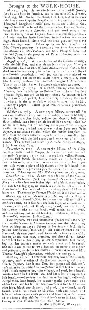 Apr 17 1770 - South-Carolina Gazette and Country Journal Supplement Slavery 12