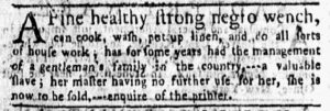 Dec 24 1770 - New-York Gazette and Weekly Mercury Slavery 1