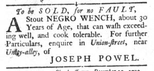 Dec 25 1770 - South-Carolina Gazette and Country Journal Slavery 9