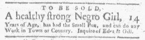 May 7 1770 - Boston-Gazette Slavery 1