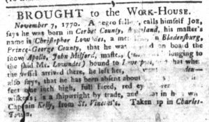 Nov 13 1770 - South-Carolina Gazette and Country Journal Slavery 3