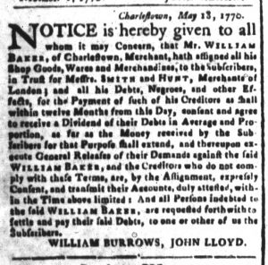 Nov 13 1770 - South-Carolina and American General Gazette Slavery 3